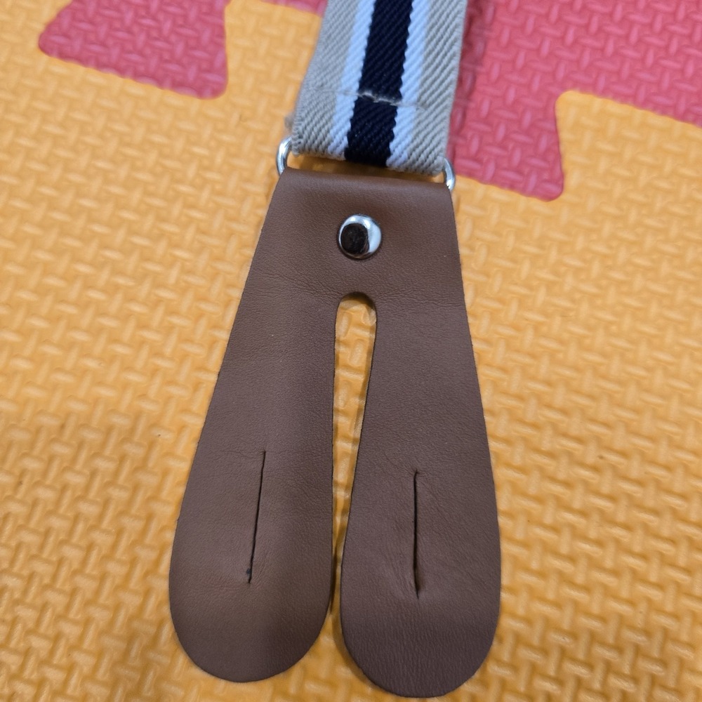 Vintage Style Toddler Kids Y-Back Suspenders‎ - Tan Navy White Striped -... - Picture 5 of 5